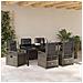 Set da Pranzo per Giardino 7 pcs Grigio polyrattan - Foto miniatura 4