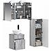 Set di mobili per il bagno 4 pcs Sonoma grigio - Foto miniatura 2