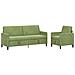 Set di Divani con Storage 2 pz Verde chiaro Poliestere - Foto miniatura 1