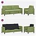 Set di Divani con Storage 2 pz Verde chiaro Poliestere - Foto miniatura 9