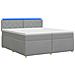 Letto box spring con materasso Grigio Chiaro 200 x 200 cm - Foto miniatura 1