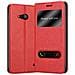 Custodia Compatibile Con Nokia Lumia 550 In Rosso Zafferano - Coperchio Protettivo Con Chiusura Magnetica, Funzione Stand E 2 Finestre Di Visualizzazione - Foto miniatura 1