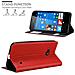Custodia Compatibile Con Nokia Lumia 550 In Rosso Zafferano - Coperchio Protettivo Con Chiusura Magnetica, Funzione Stand E 2 Finestre Di Visualizzazione - Foto miniatura 2