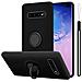 Custodia Compatibile Con Samsung Galaxy S10 Plus In Liquid Nero - Coperchio Protettivo In Silicone Tpu Flessibile Con Anello - Foto miniatura 1