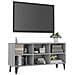 Mobile Tv Con Gambe In Metallo Grigio Sonoma 103,5x30x50 Cm - Foto miniatura 3