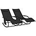 Lettini Prendisole A Dondolo 2 Pz In Acciaio E Textilene Nero - Foto miniatura 2