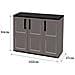 Armadio Da Esterno Gesves, Mobile Balcone Multiuso, Armadietto Outdoor 3 Ante, 100% Made In Italy, 102x37h84 Cm, Grigio E Nero, Finitura Quadri - Foto miniatura 5