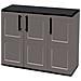 Armadio Da Esterno Gesves, Mobile Balcone Multiuso, Armadietto Outdoor 3 Ante, 100% Made In Italy, 102x37h84 Cm, Grigio E Nero, Finitura Quadri - Foto miniatura 8