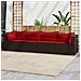 Set Mobili Da Giardino 4 Pz Con Cuscini In Polyrattan Marrone - Foto miniatura 1