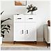 Credenza Bianca 69,5x34x90 Cm In Legno Multistrato - Foto miniatura 1