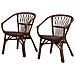 Kali Set Di 2 Sedie Da Pranzo In Rattan Marrone - Foto miniatura 1