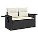 Set Divani Da Giardino Con Cuscini 7pz Nero Polyrattan - Foto miniatura 6