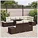 Set da giardino 9 pezzi con cuscini in rattan polietileno marrone - Foto miniatura 3