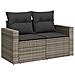 Set Divano da Giardino  12 Pezzi con Cuscini Grigio Rattan Polietilene Acacia, Set da Pranzo da Giardino  3 Pezzi con Cuscini Grigio Rattan Polietilene Acacia - Foto miniatura 4