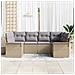 Set Divano da Giardino 6 Pezzi con Cuscini Beige in Rattan Sintetico - Foto miniatura 3