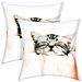 Set Di 2 Copricuscini 40x40 Cm Con Disegno Di Gattino Coperta - Foto miniatura 5
