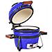 Mini Barbecue A Carbonella Kamado Ceramica Blu - Foto miniatura 2