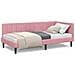 Cornice del letto ad angolo Rosa 90 x 190 cm Velluto - Foto miniatura 4