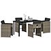 Set da Pranzo per Giardino con cuscino 5 pcs Grigio Poly Rattan - Foto miniatura 3