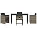 Set da Pranzo per Giardino con cuscino 5 pcs Grigio Poly Rattan - Foto miniatura 7