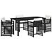 Set da Pranzo per Giardino 5 pcs Nero polyrattan - Foto miniatura 1