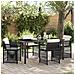 Set da Pranzo per Giardino 5 pcs Nero polyrattan - Foto miniatura 2