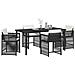 Set da Pranzo per Giardino 5 pcs Nero polyrattan - Foto miniatura 3