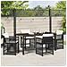 Set da Pranzo per Giardino 5 pcs Nero polyrattan - Foto miniatura 4