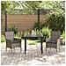 Set da Pranzo per Giardino con cuscino 3 pcs Grigio Poly Rattan - Foto miniatura 4
