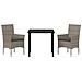 Set da Pranzo per Giardino con cuscino 3 pcs Grigio Poly Rattan - Foto miniatura 7
