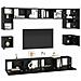 Set mobile TV 8 pcs Rovere nero 100 x 30 x 30 cm - Foto miniatura 3