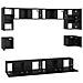 Set mobile TV 8 pcs Rovere nero 100 x 30 x 30 cm - Foto miniatura 9