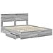 Letto con Contenitore con testiera Grigio Sonoma 160 x 200 cm - Foto miniatura 5