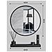 SPECCHIO CON MENSOLA 60CM Nero Rotondo Stile Loft - Foto miniatura 4