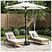Parasol da Giardino con Luci LED 230 x 230 cm Poliestere Crema - Foto miniatura 4