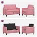Set di Divani con Storage 2 pz Rosa Poliestere - Foto miniatura 4