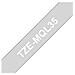 Nastro Laminato Opaco in Poliestere per Etichettatrice Formato 1.2 cm x 5 m Bianco su Grigio Chiaro - Foto miniatura 3