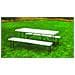 Set Tavolo Da Campeggio Giardino Con 2 Panche Pieghevole In Metallo E Pvc Bianco - Foto miniatura 1