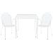 Set Tavolo Giardino Quadrato Fisso 80 X 80 Con 2 Poltrone In Ferro Bianco Per Esterno - Foto miniatura 1