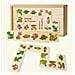 Domino Animali Del Passato. Dinosauri, Tirannosauro, Brontosauro Illustrati Nel Domino Gioco Da Tavolo Con Tessere E Scatola Di Legno Per Bambini. - Foto miniatura 1
