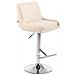 Sgabello Bancone Imbottito Club in Similpelle - Sedia Alta Cucina con Schienale e Poggiapiedi, Altezza Regolabile 67-87 cm Crema - Foto miniatura 1