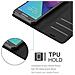 Custodia Compatibile Con Samsung Galaxy J3 2017 Us Version In Nero Carbone - Coperchio Protettiva Con Chiusura Magnetica, Funzione Stand E Tasca Per Le Carte - Foto miniatura 3