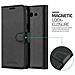 Custodia Compatibile Con Samsung Galaxy J3 2017 Us Version In Nero Carbone - Coperchio Protettiva Con Chiusura Magnetica, Funzione Stand E Tasca Per Le Carte - Foto miniatura 4