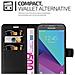 Custodia Compatibile Con Samsung Galaxy J3 2017 Us Version In Nero Carbone - Coperchio Protettiva Con Chiusura Magnetica, Funzione Stand E Tasca Per Le Carte - Foto miniatura 5
