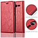 Custodia Compatibile Con Zte Blade L3 In Rosso Mela - Coperchio Protettiva Con Chiusura Magnetica, Funzione Stand E Tasca Per Le Carte - Foto miniatura 9
