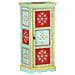 Credenza Alta Dipinta A Mano 40x30x90 Cm In Massello Di Mango - Foto miniatura 1
