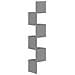 Scaffale Angolare a Muro Grigio 19x19x123 cm Legno Multistrato - Foto miniatura 3