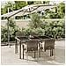 Set Da Pranzo Da Giardino 5 Pz Con Cuscini In Polyrattan Grigio - Foto miniatura 1