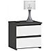 Comodino CL2, 2 cassetti, 40x35x40 cm, Colore Grigio Grafite e Bianco - Foto miniatura 1