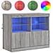 Credenza Con Luci Led Grigio Sonoma 81x37x67 Cm - Foto miniatura 2